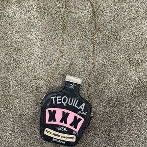 Tequila Bottle Crossbody Bag with Chain Strap